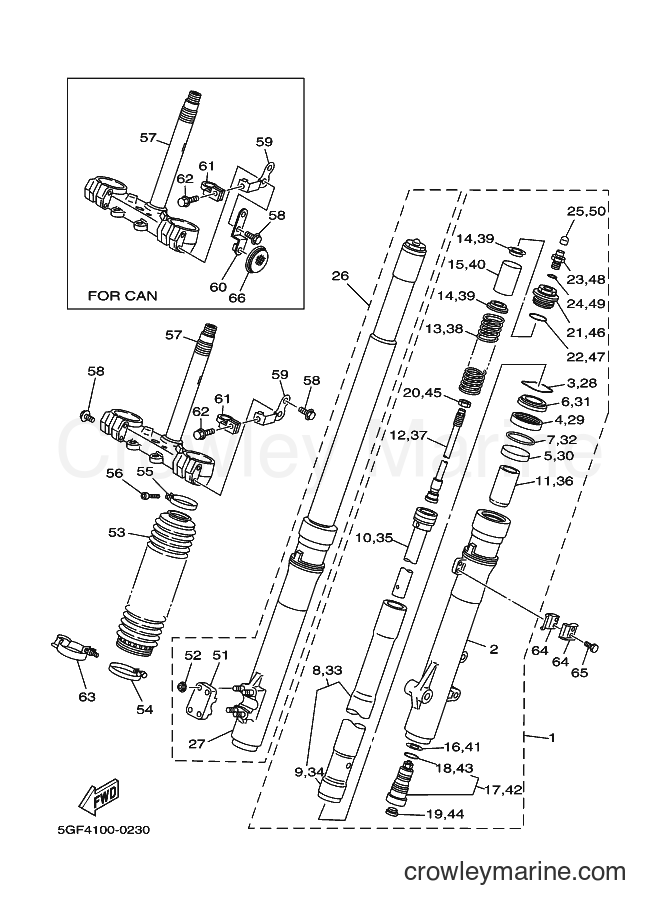 2001 Dirt Bike TT-R250 - TT-R250 (5GF9) [010] - FRONT FORK