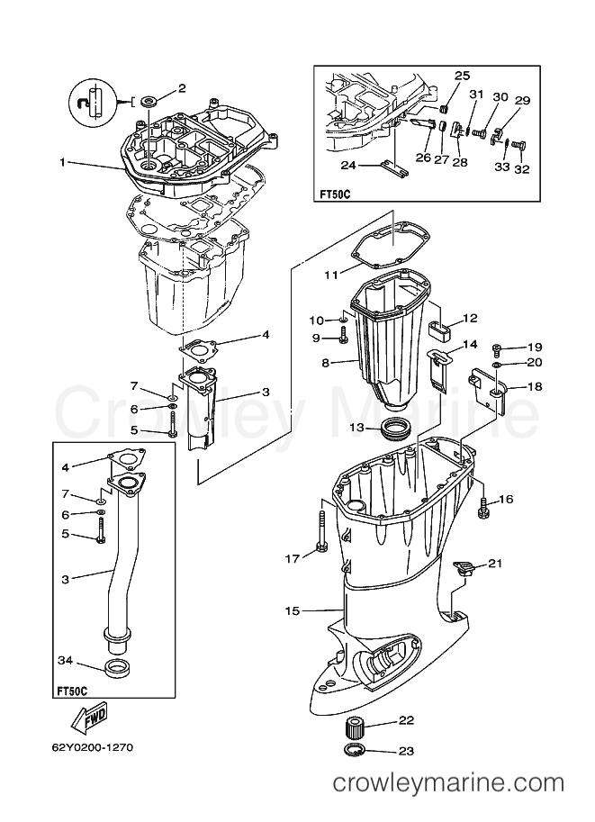 Yamaha Motors F50A (62Y0) [020] - UPPER CASING