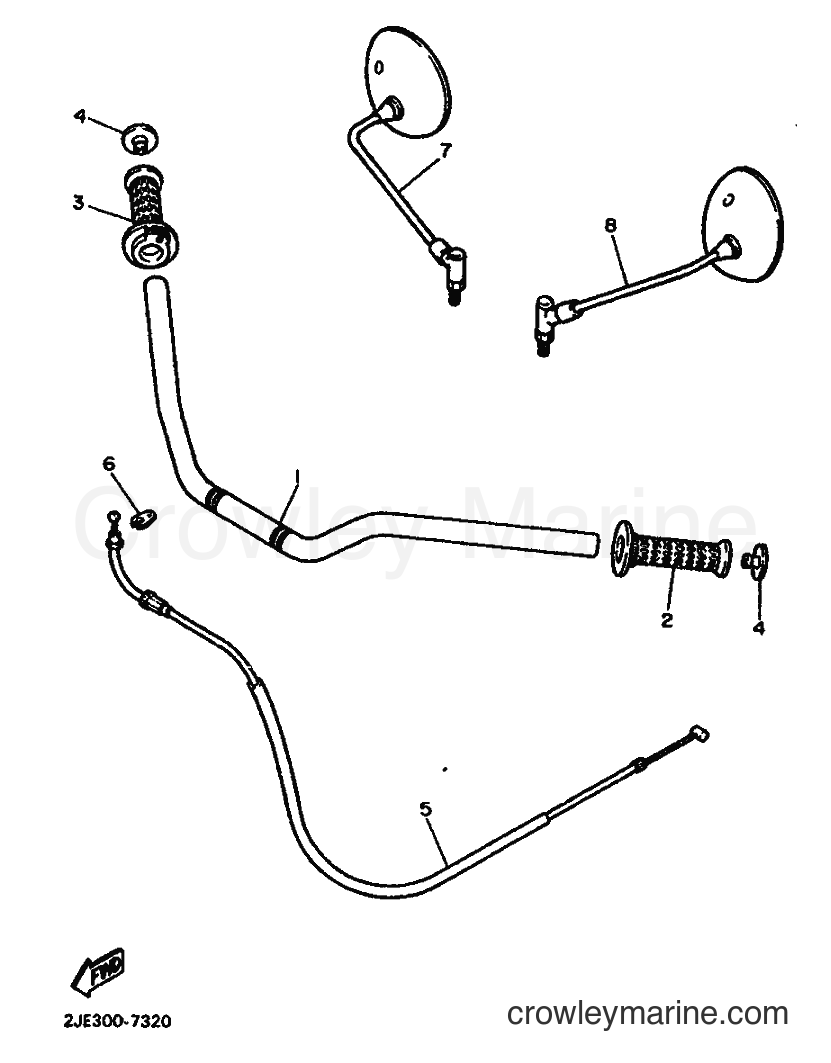 Yamaha Motors FZX750 (2MU) [999] - STEERING HANDLE & CABLE