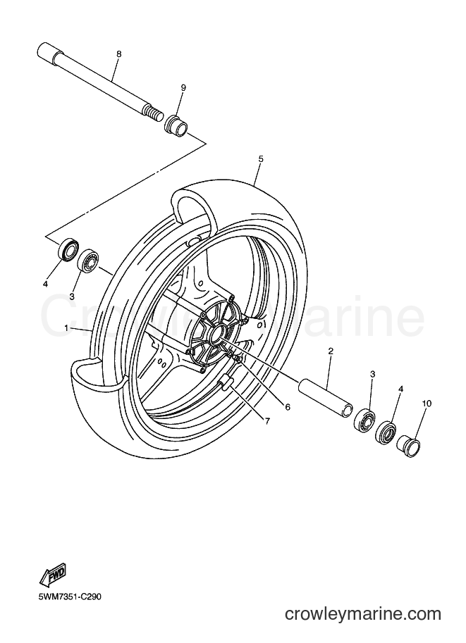 2004 Street Bike XJR1300 - XJR1300 (5WM7) [080] - FRONT WHEEL