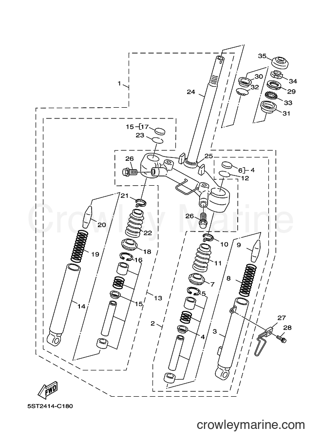 Yamaha Motors XC50 (3D14) [010] - FRONT FORK