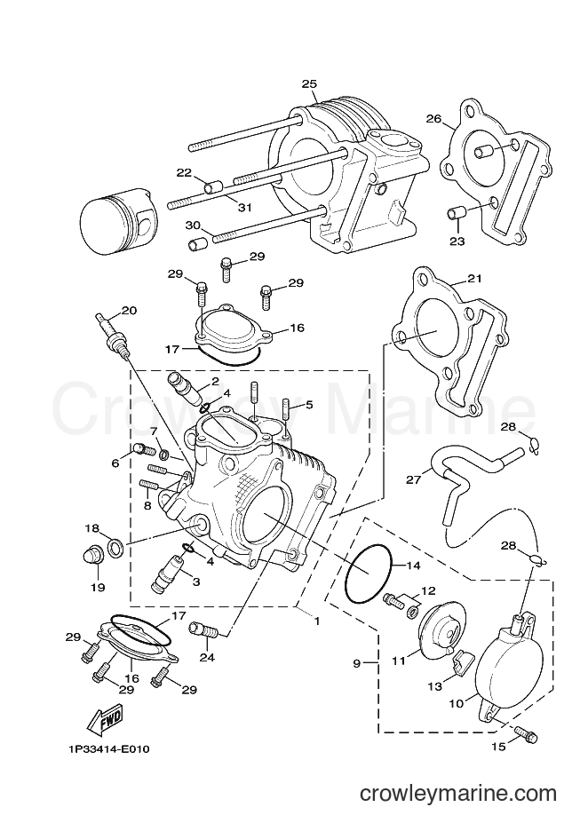 2012 Scooter YW125 - YW125 (37D4) [010] - CYLINDER HEAD