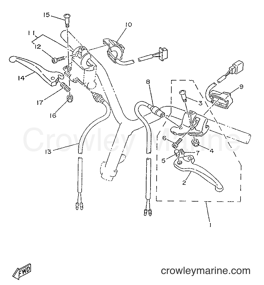 1996 Scooter YA50R - YA50R (4PC6) [999] - HANDLE SWITCH & LEVER