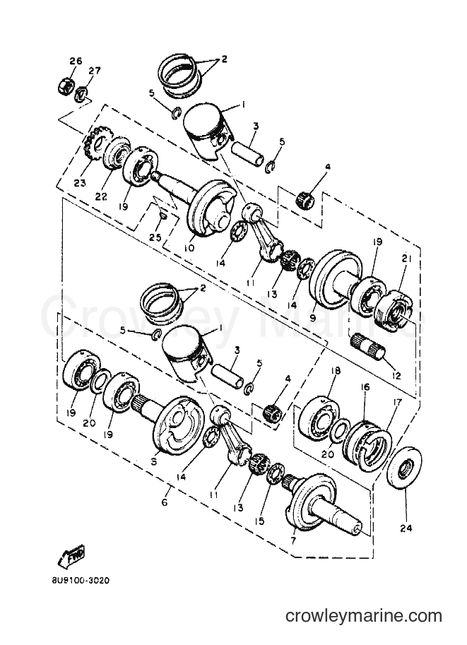 1991 Snowmobile VMX540 - VMX540 (88D1) [010] - CRANKSHAFT & PISTON