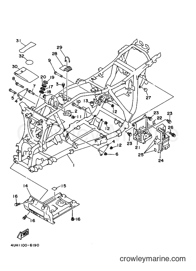 1996 ATV YFM350U - YFM350U (4UH2) [010] - FRAME