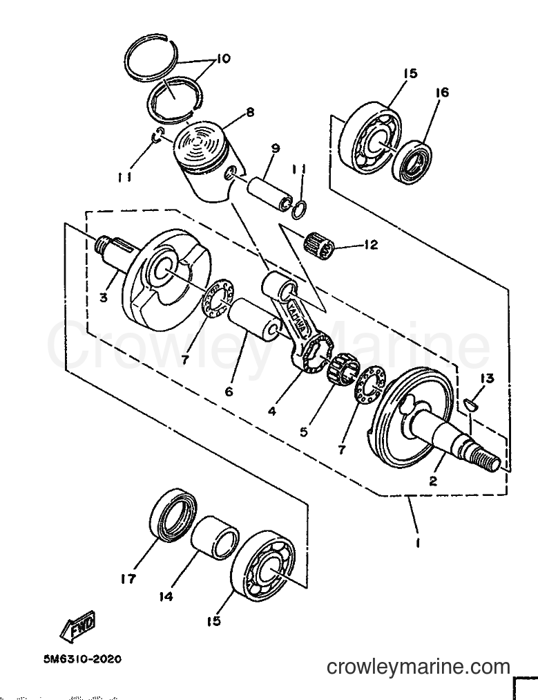 1986 Scooter DT50 - DT50 (29J) [999] - CRANKSHAFT & PISTON