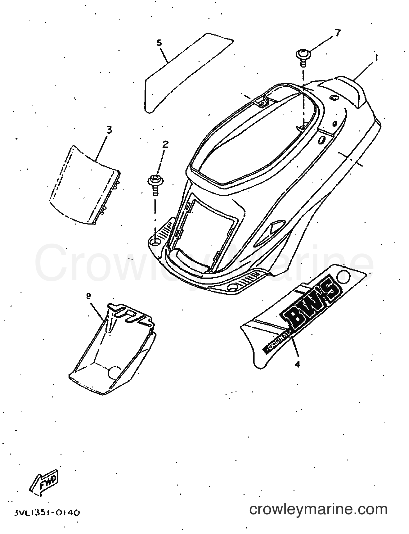 1997 Scooter CW50 - CW50 (4VV7) [999] - SIDE COVER