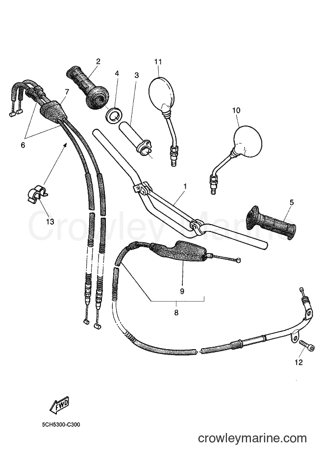 2004 Dirt Bike TT600RE - TT600RE (5CH5) [030] - STEERING HANDLE & CABLE