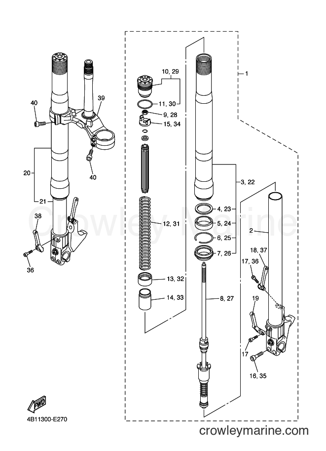 2006 Sport Bike YZF-R1S - YZF-R1S (4B11) [040] - FRONT FORK