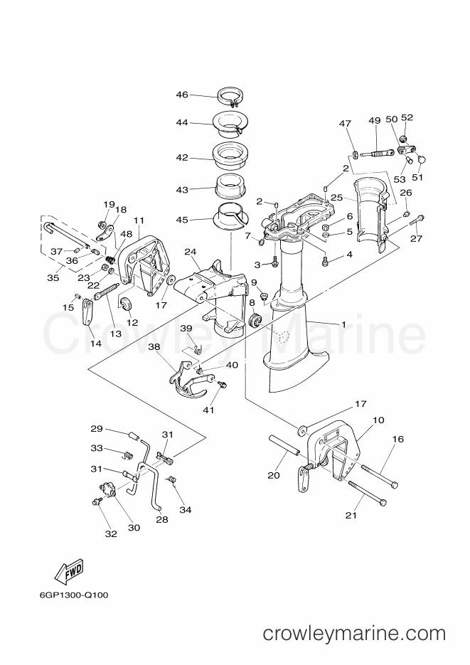 Yamaha Motors 4CMHL (6GP1) [050] - UPPER CASING & BRACKET