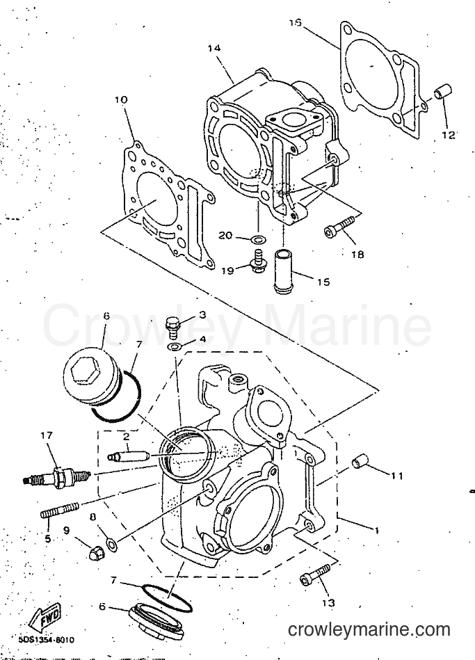 1998 Scooter YP125E - YP125E (5DS8) [010] - CYLINDER