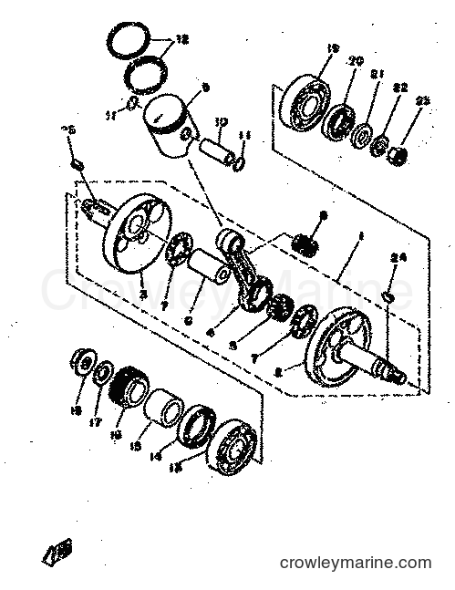 1977 Street Bike RD50M - RD50M (2E0) [999] - CRANKSHAFT & PISTON