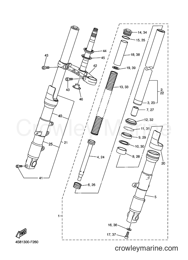 2007 Street Bike FZ6-SAHG - FZ6-SAHG (5S21) [030] - FRONT FORK