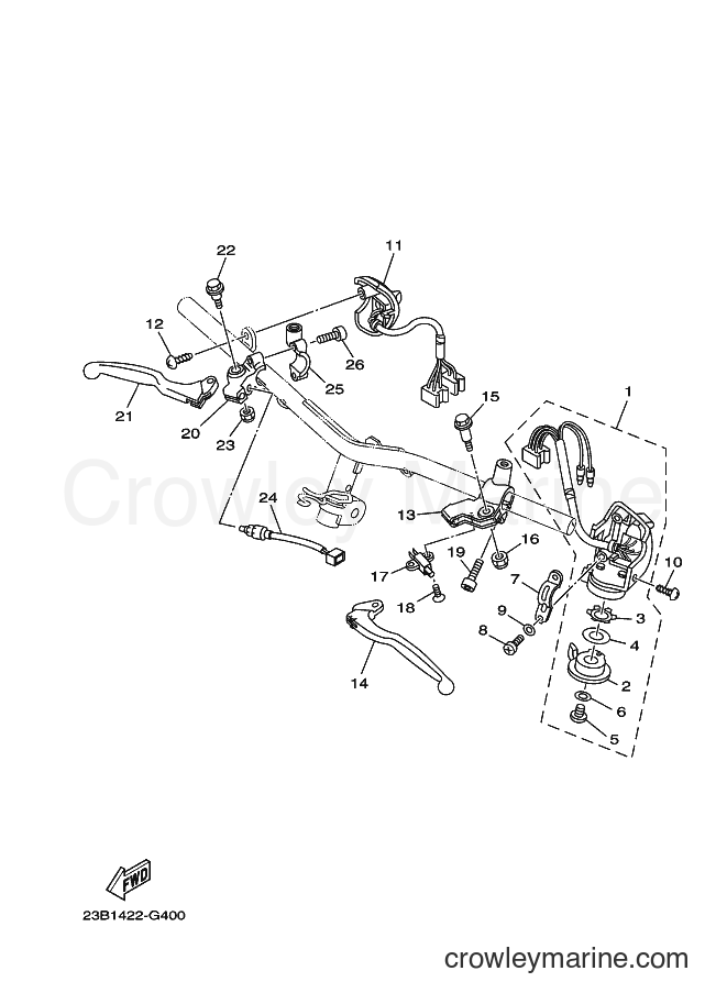 2008 Scooter AL115C - AL115C (23B2) [010] - SWITCH & LEVER FOR DRUM BRAKE