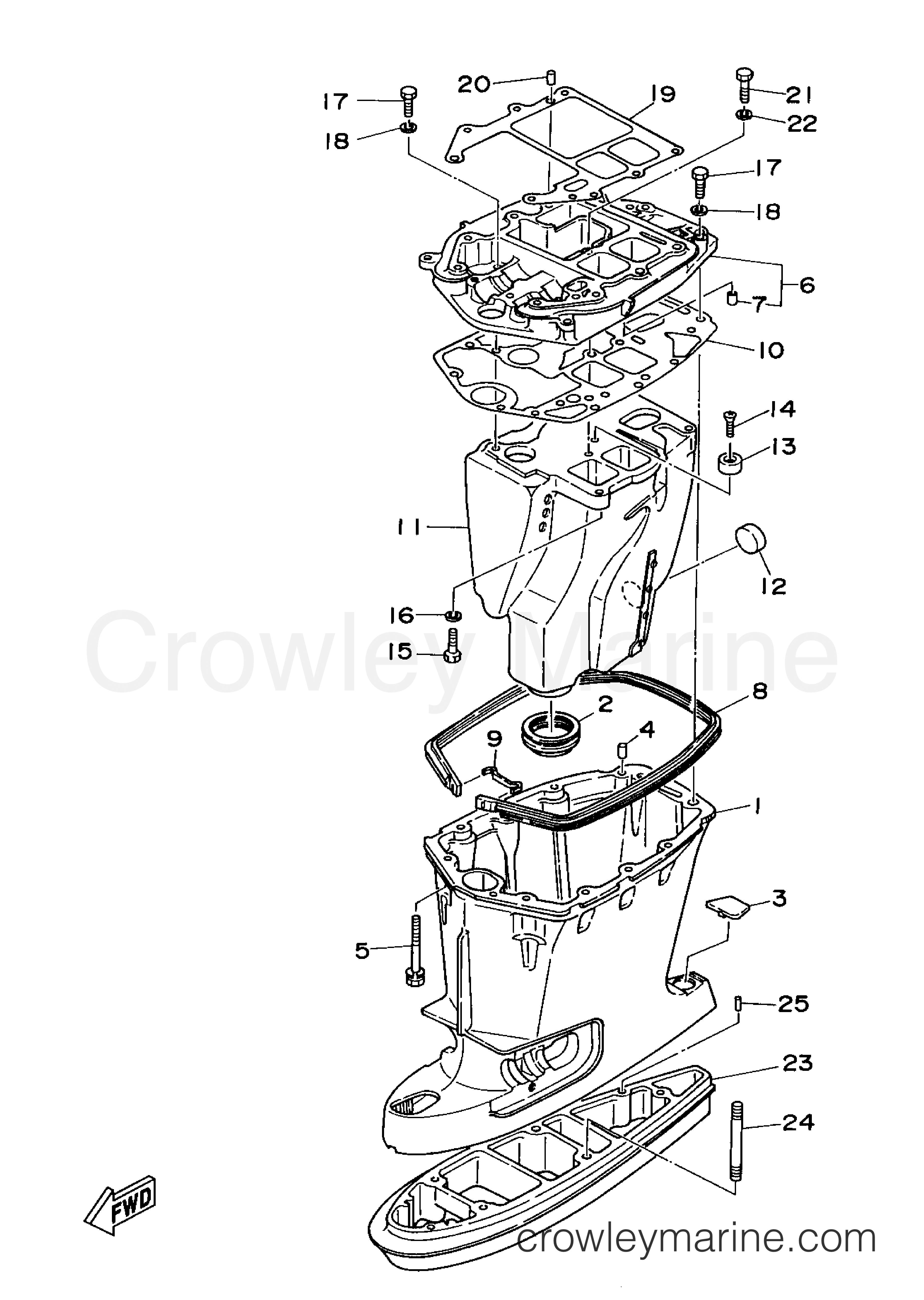 Yamaha Motors E48MLHX - UPPER CASING