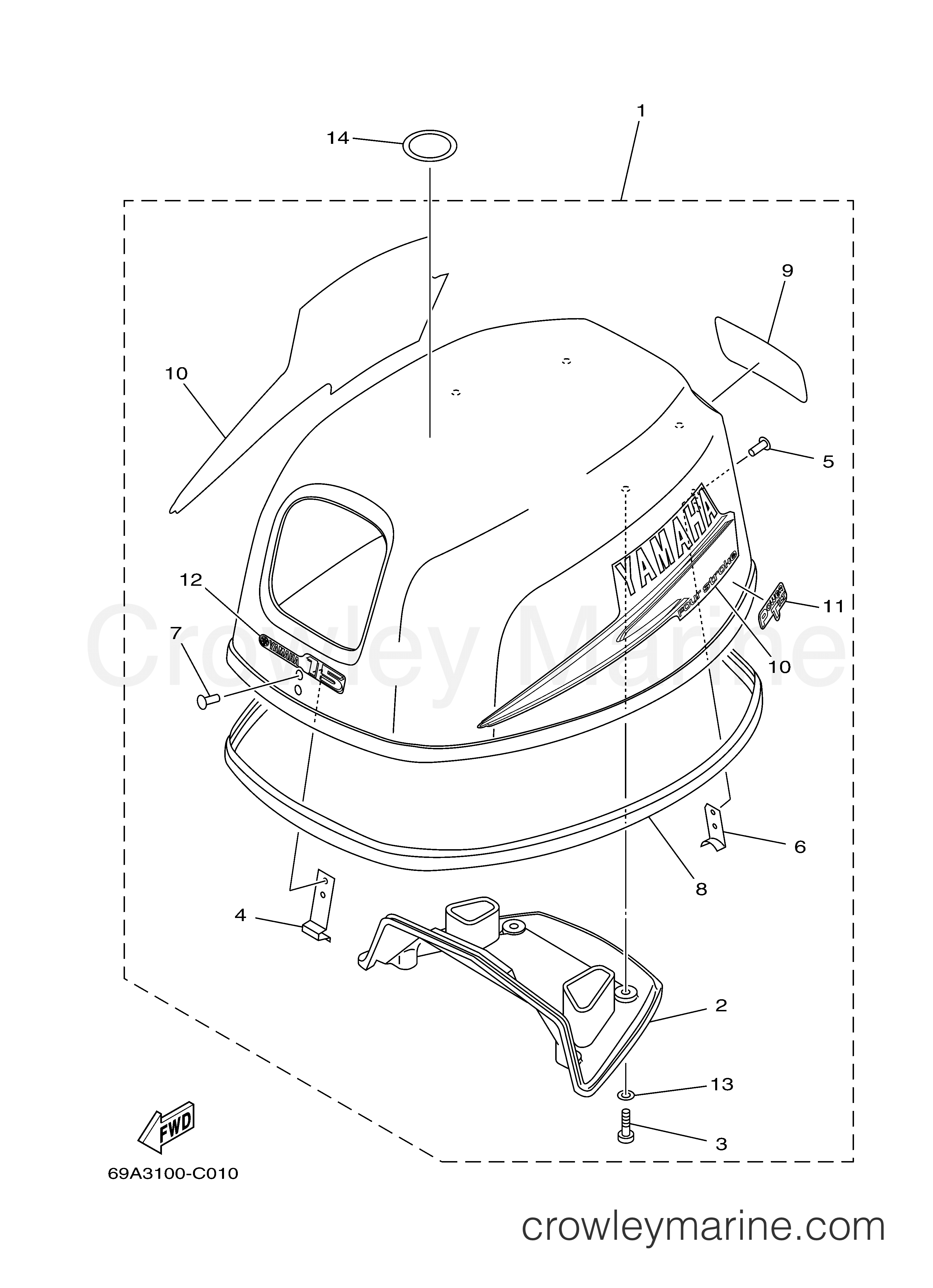 Yamaha Motors F15PLR - TOP COWLING