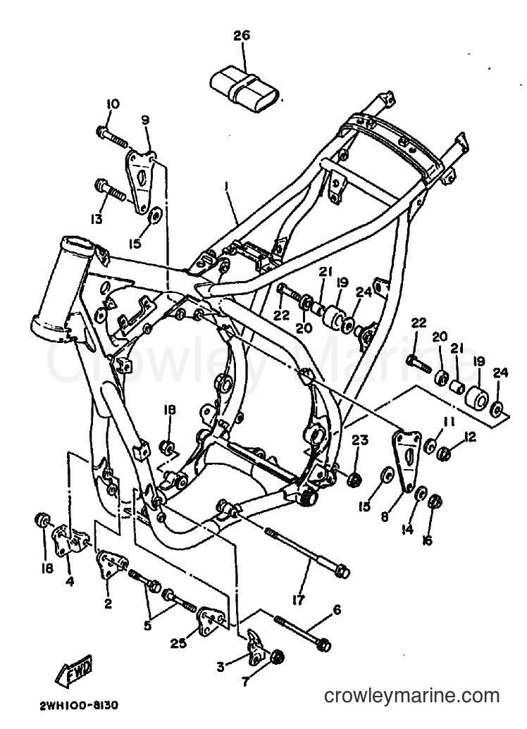1988 Dirt Bike YZ490 - YZ490 (2WH0) [010] - FRAME