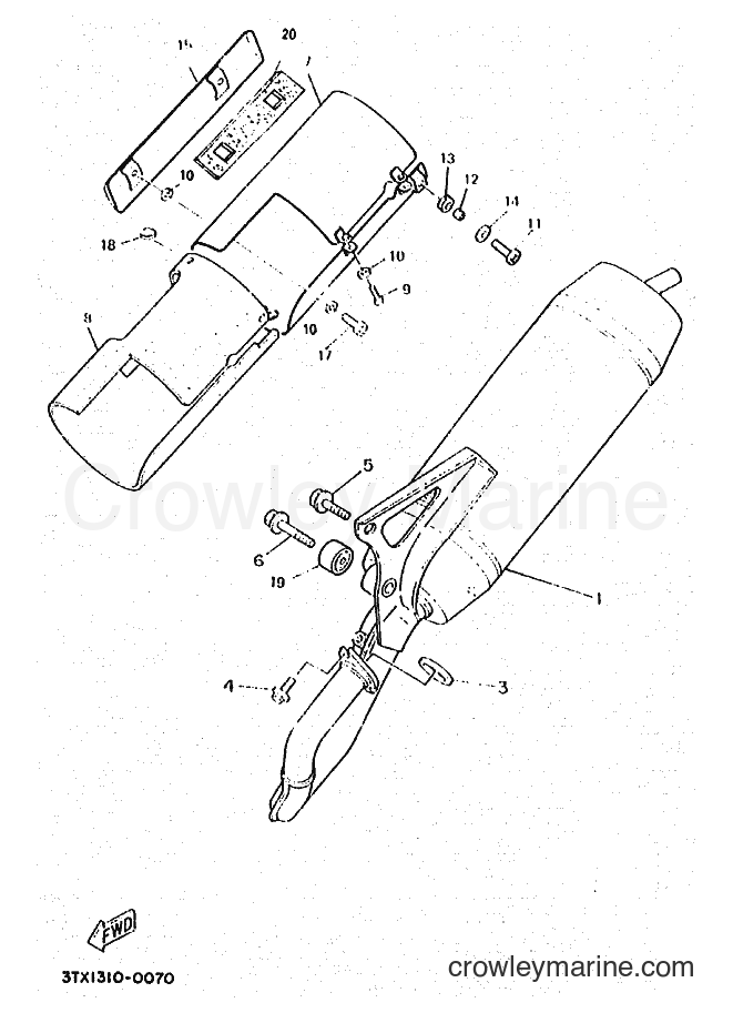 1995 Scooter CW50R - CW50R (4RU2) [010] - EXHAUST