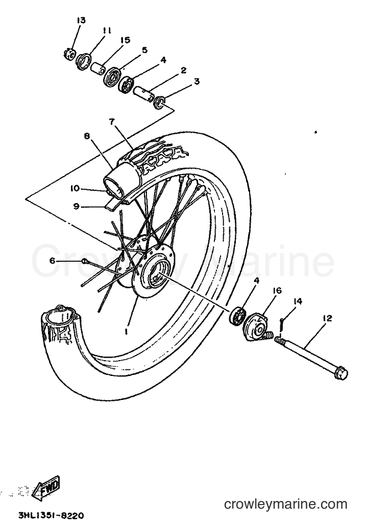 1988 Scooter DT50R - DT50R (3HL2) [999] - FRONT WHEEL