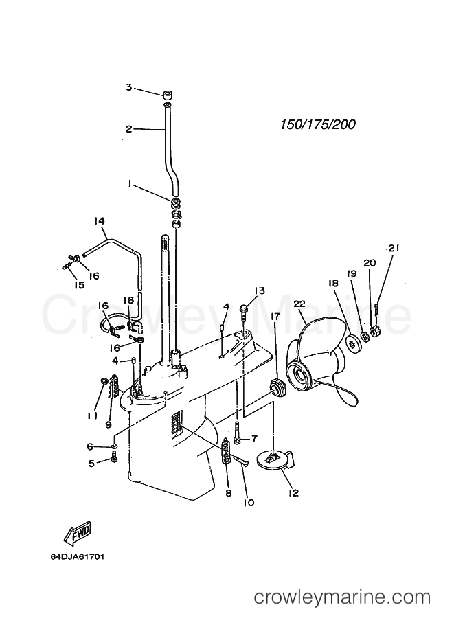 Yamaha Motors 175D (64D) [050] - LOWER CASING & DRIVE 2