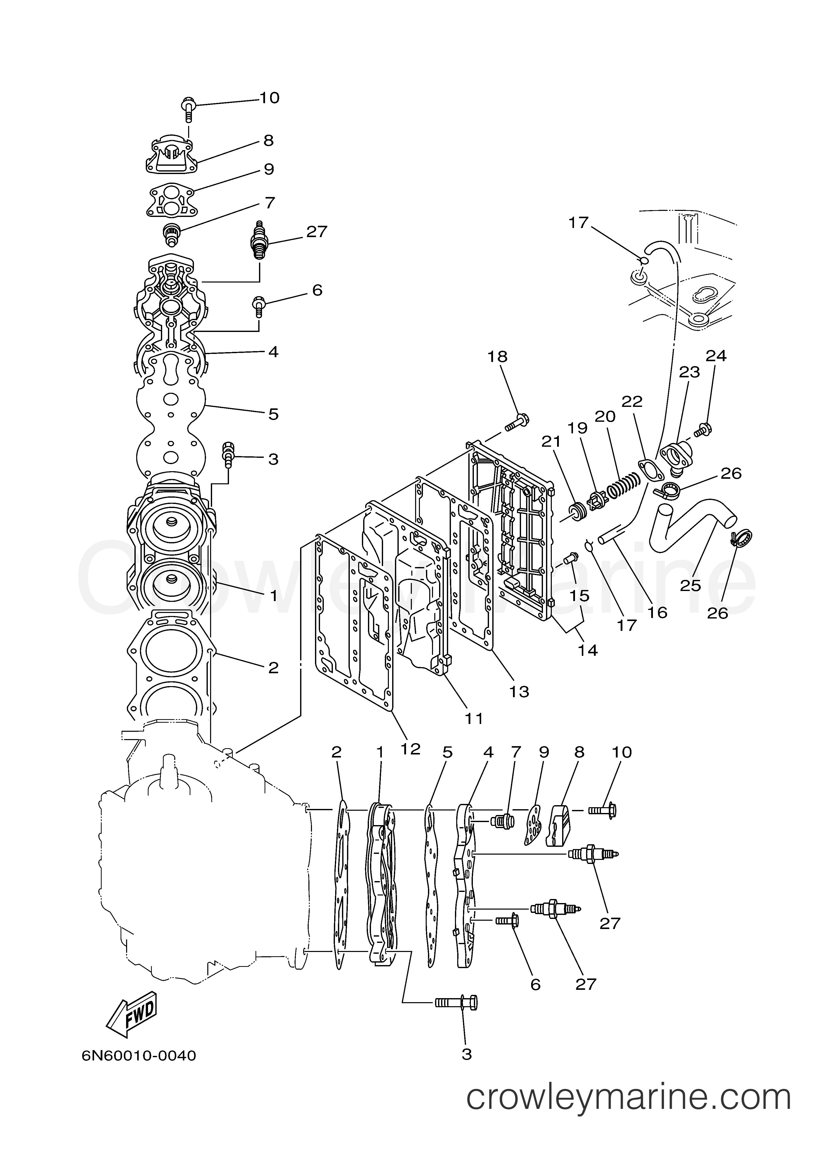 Yamaha Motors 115TLRB - CYLINDER CRANKCASE 2