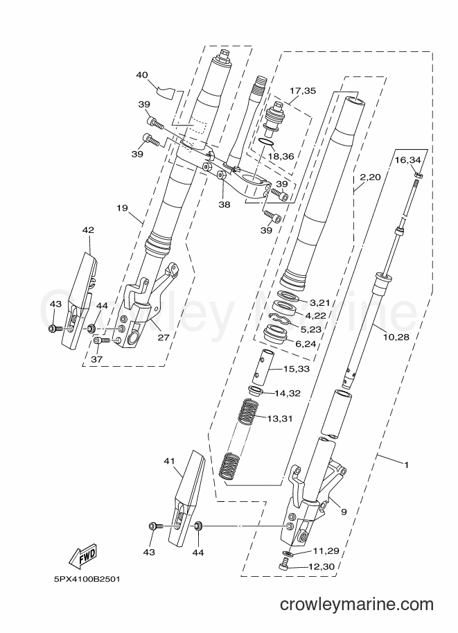 Yamaha Motors XV1700PC (5PX4) [010] - FRONT FORK