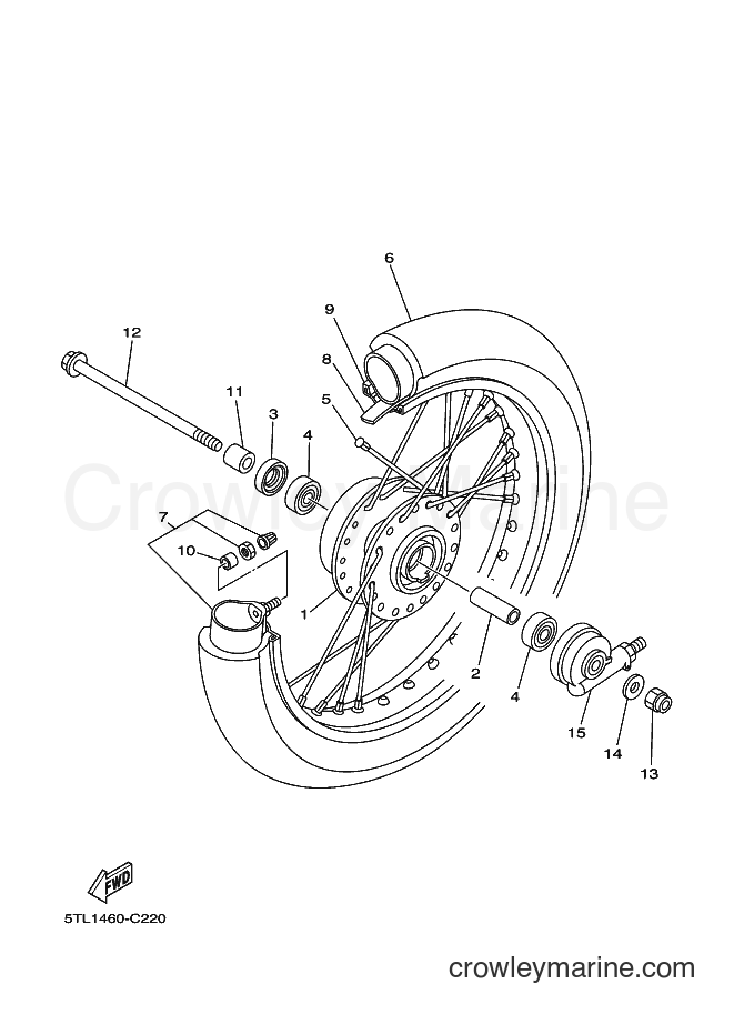 Yamaha Motors AF115S (20B8) [010] - FRONT WHEEL