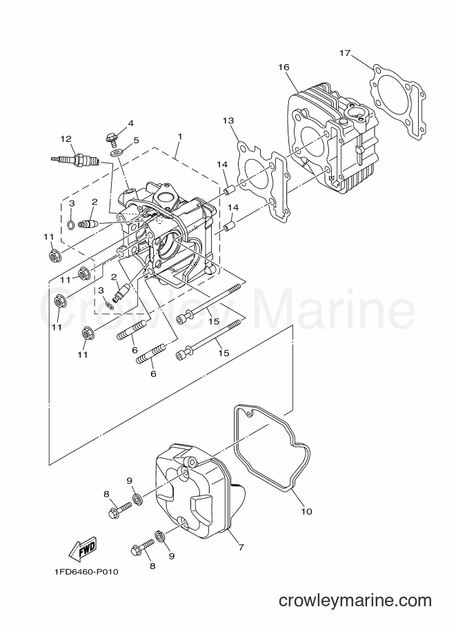 2016 Scooter T115FLSEC - T115FLSEC (1FDB) [010] - CYLINDER HEAD