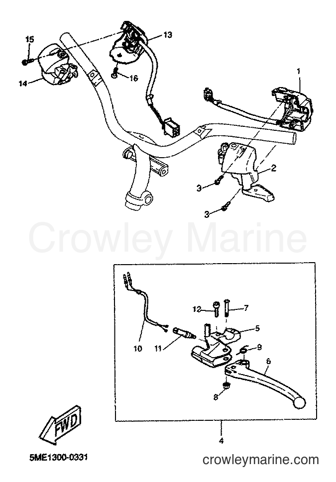 2001 Scooter YQ100 - YQ100 (5ME4) [030] - HANDLE SWITCH & LEVER