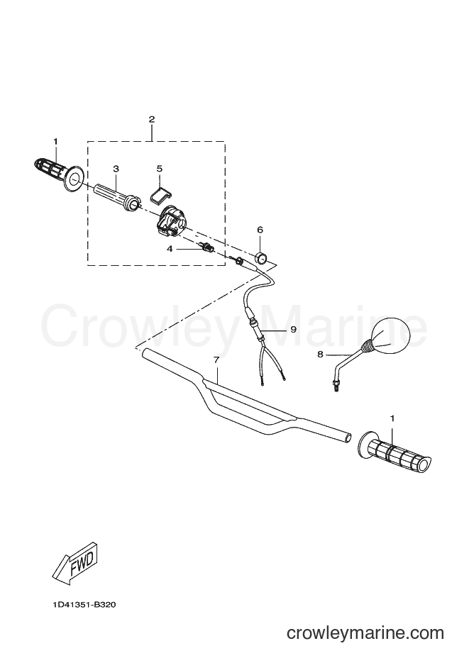 Yamaha Motors DT50R (2C22) [010] - STEERING HANDLE & CABLE
