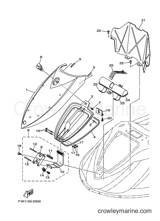 Yamaha Motors VX700-E (F1V1) [010] - ENGINE HATCH 2