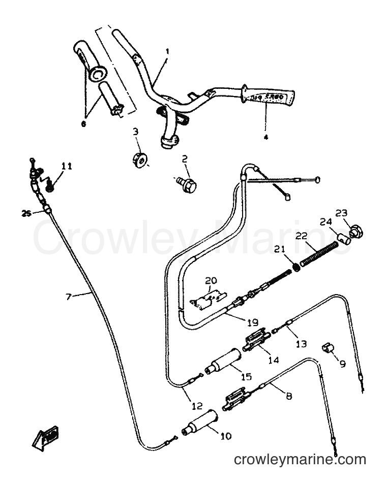 1996 Scooter CW50RS - CW50RS (4VB1) [999] - STEERING HANDLE & CABLE
