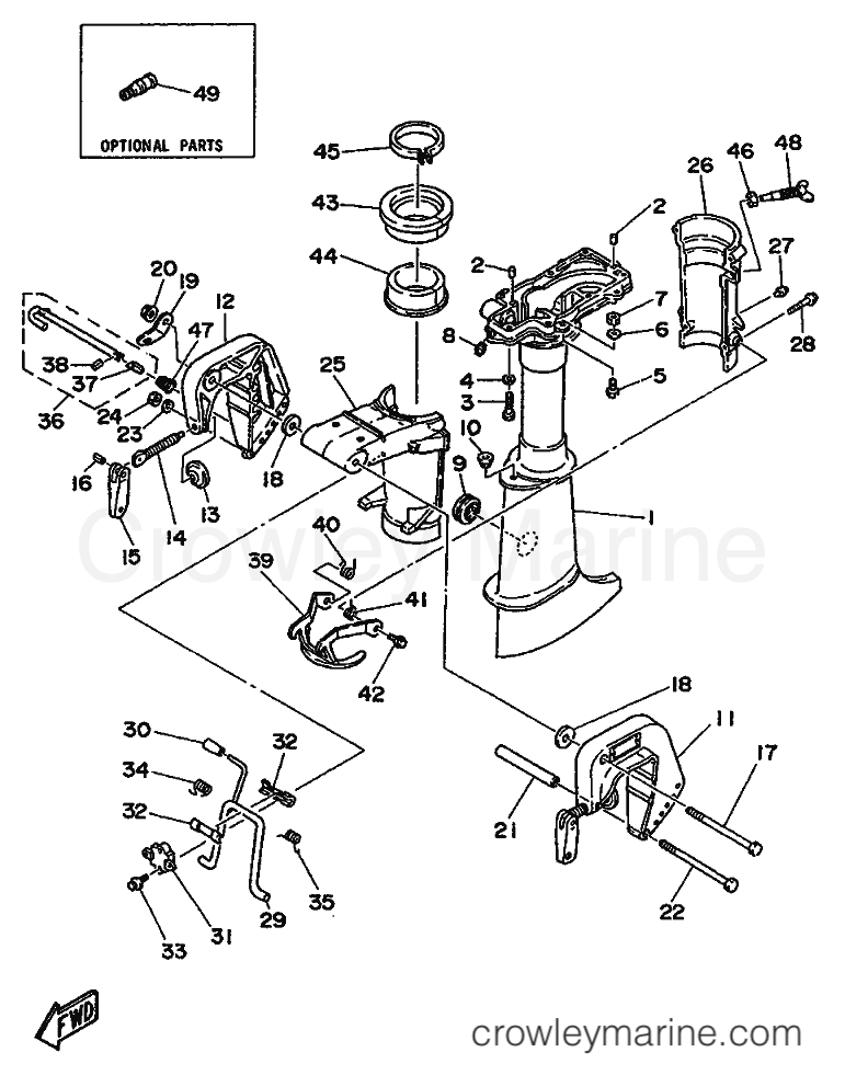 Yamaha Motors 5C (6E3) [999] - UPPER CASING & BRACKET