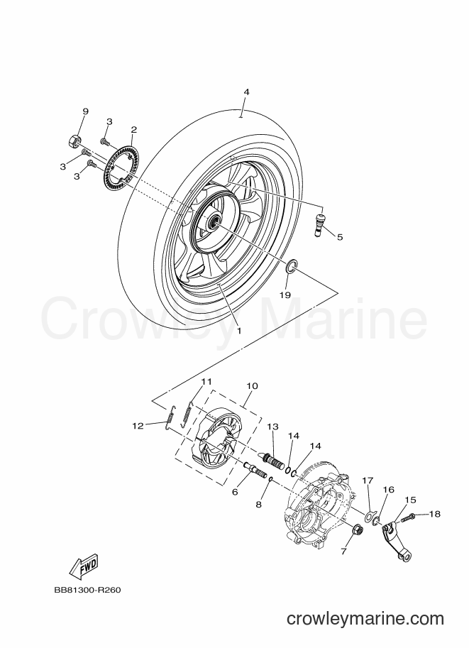 2016 Scooter MWS150-A - MWS150-A (BB81) [060] - REAR WHEEL