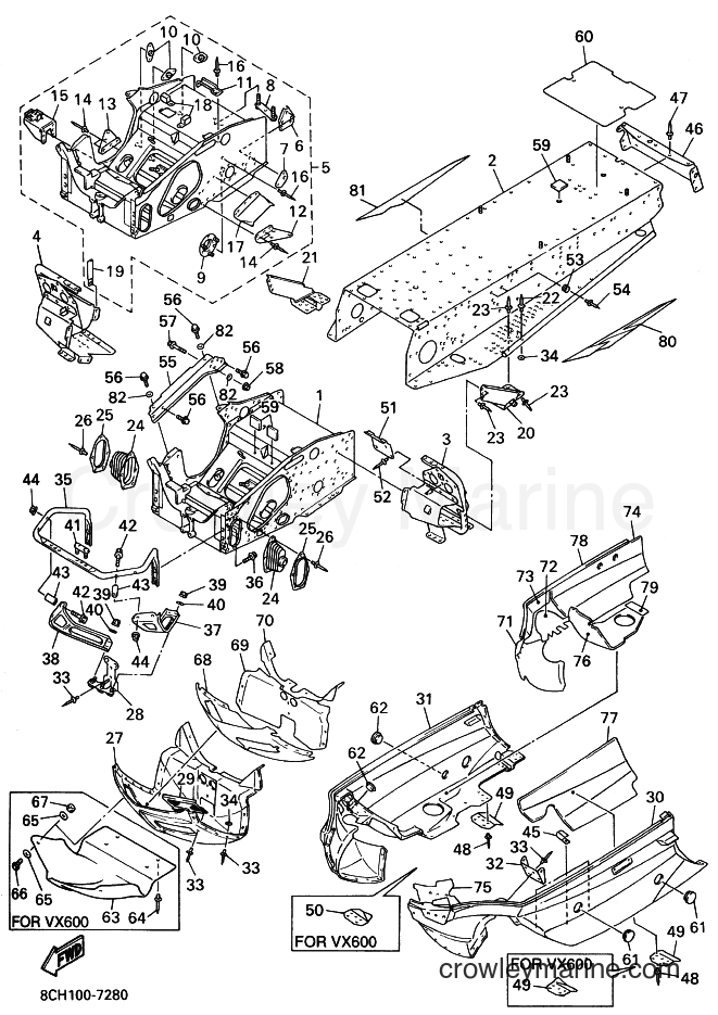 1997 Snowmobile VX700SX - VX700SX (8CH1) [020] - FRAME