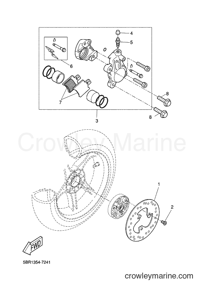 2000 Scooter YQ50 - YQ50 (5KF5) [010] - REAR BRAKE CALIPER