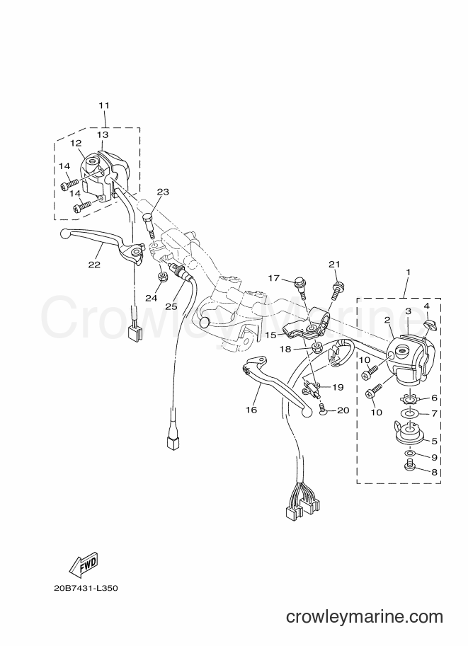 Yamaha Motors AF115S (20BA) [010] - SWITCH & LEVER FOR DISK BRAKE