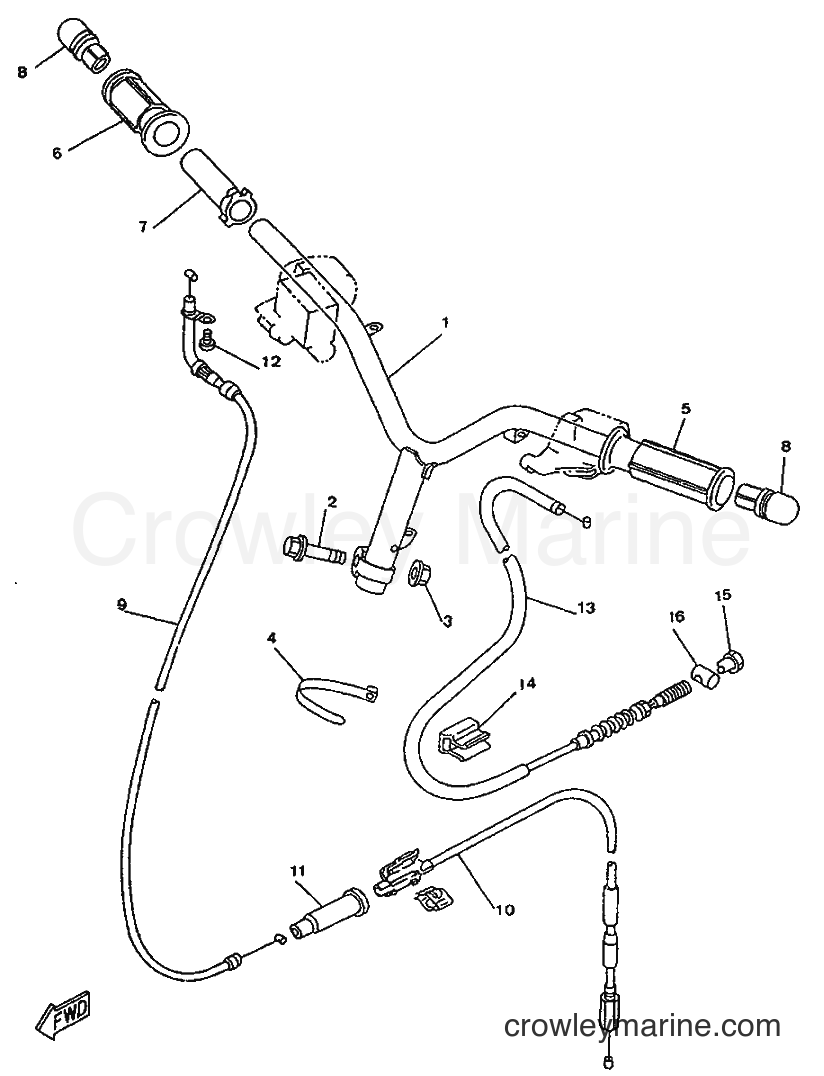 1996 Scooter YA50R - YA50R (4SJ3) [99A] - STEERING HANDLE & CABLE