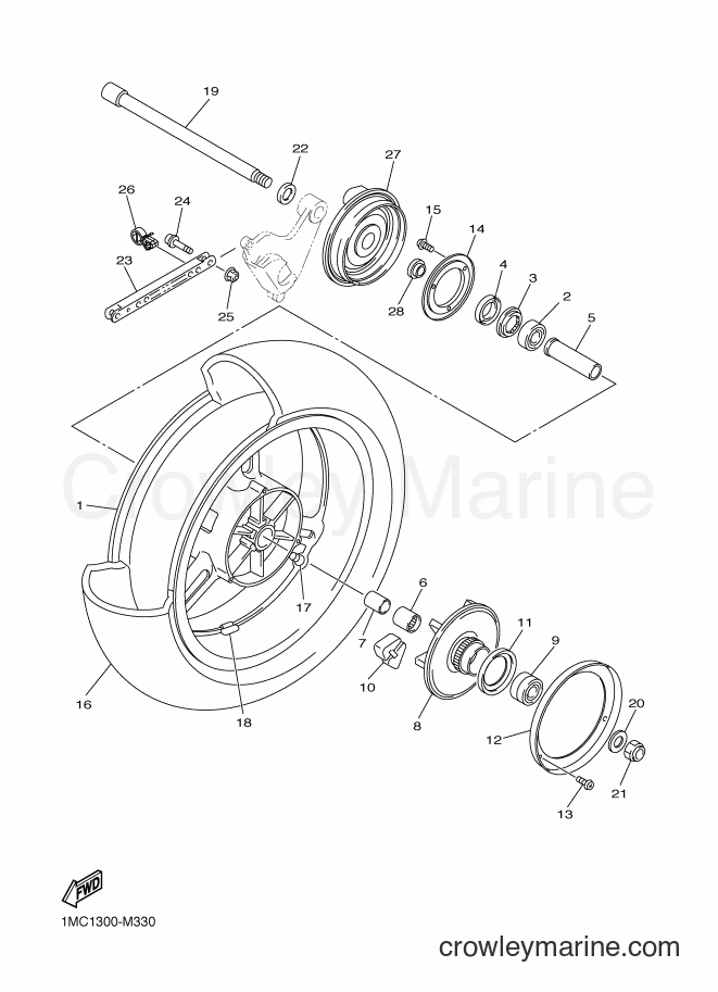 2014 Sport Bike FJR1300A - FJR1300A (1MCE) [010] - REAR WHEEL