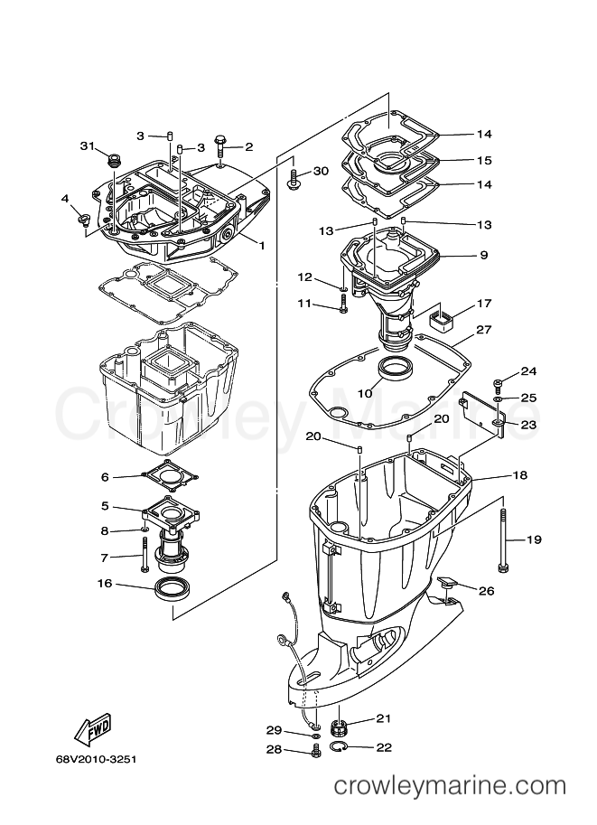 Yamaha Motors F115AET (68V4) [030] - UPPER CASING