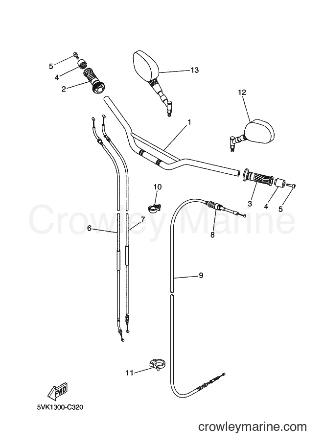 2005 Dirt Bike XT660R - XT660R (3S61) [040] - STEERING HANDLE & CABLE
