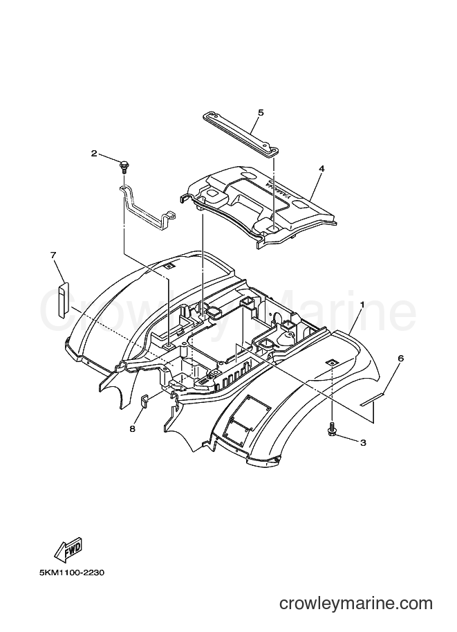 2002 ATV YFM660FWA - YFM660FWA (5KM7) [010] - REAR FENDER