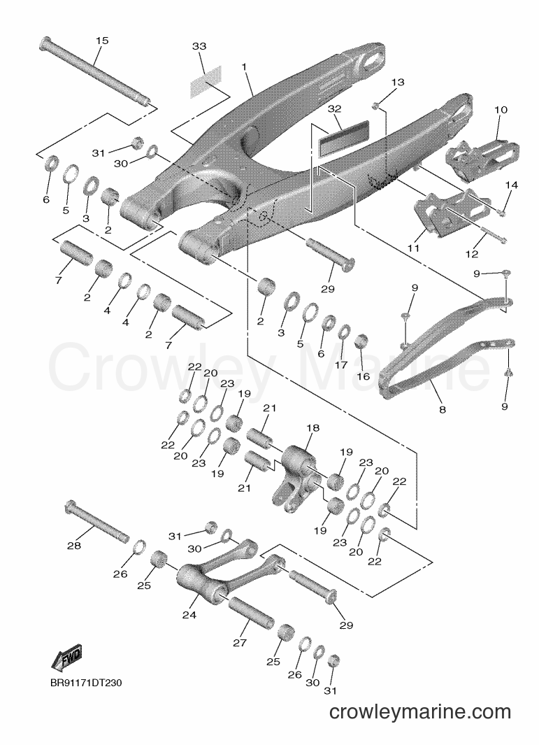 2019 Dirt Bike YZ450FX - YZ450FX (B3J2) [010] - REAR ARM