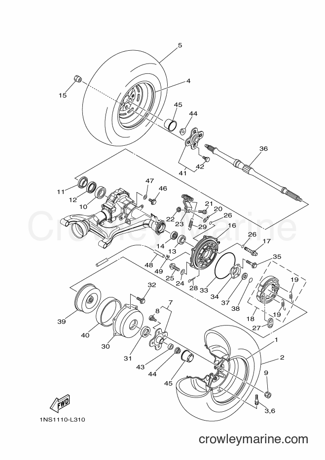 2012 ATV YFM350FWA - YFM350FWA (1NS3) [010] - REAR WHEEL