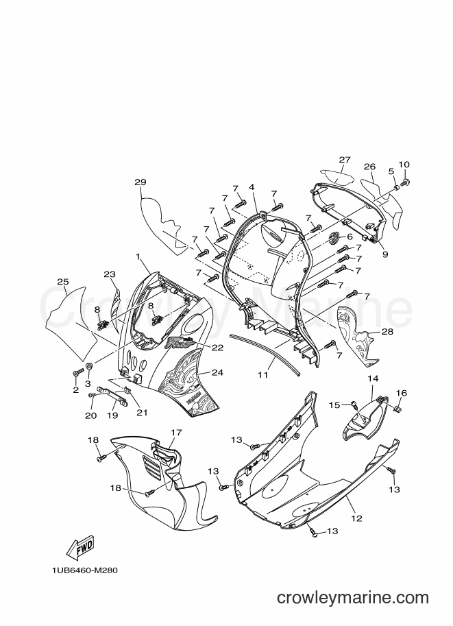 Yamaha Motors AF115C (1UB6) [010] - LEG SHIELD