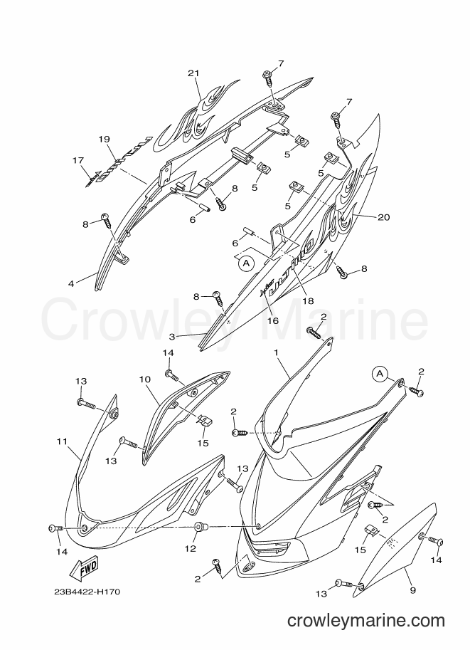 2009 Scooter AL115 - AL115 (23B4) [010] - SIDE COVER