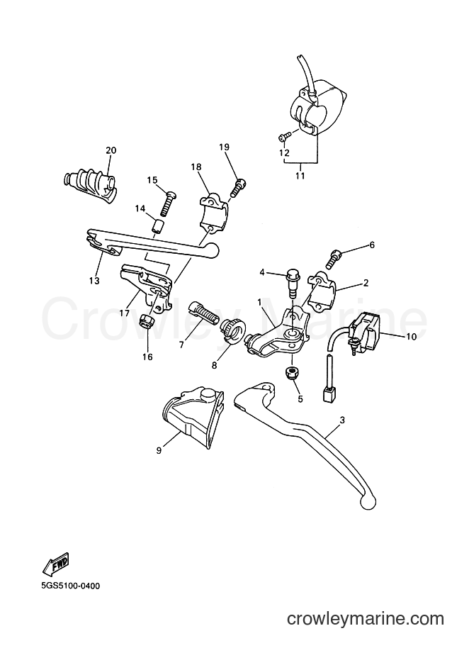2000 Dirt Bike WR400F - WR400F (5GS6) [080] - HANDLE SWITCH & LEVER