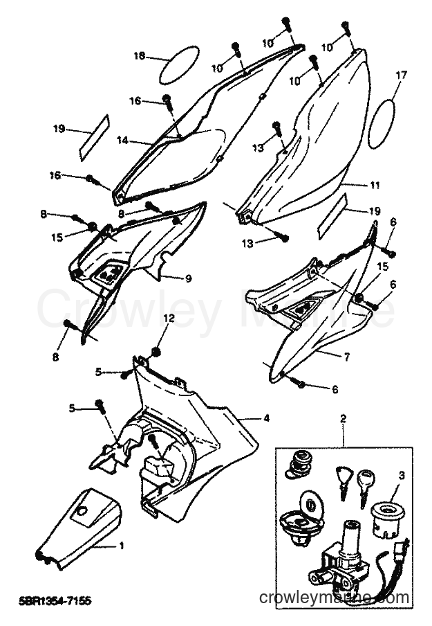 2001 Scooter YQ50 - YQ50 (5PU1) [020] - SIDE COVER