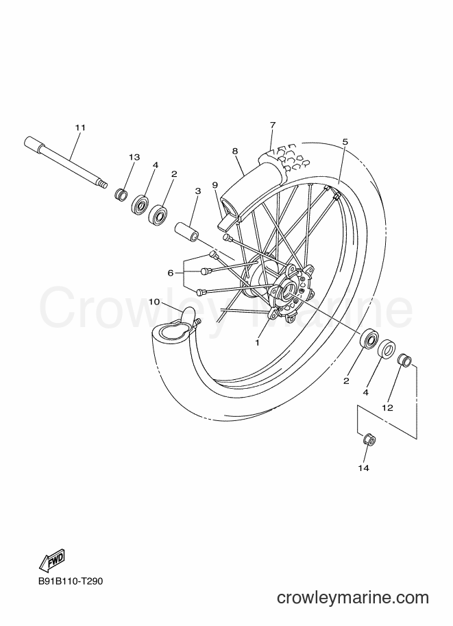 2018 Dirt Bike YZ450FX - YZ450FX (B91C) [010] - FRONT WHEEL