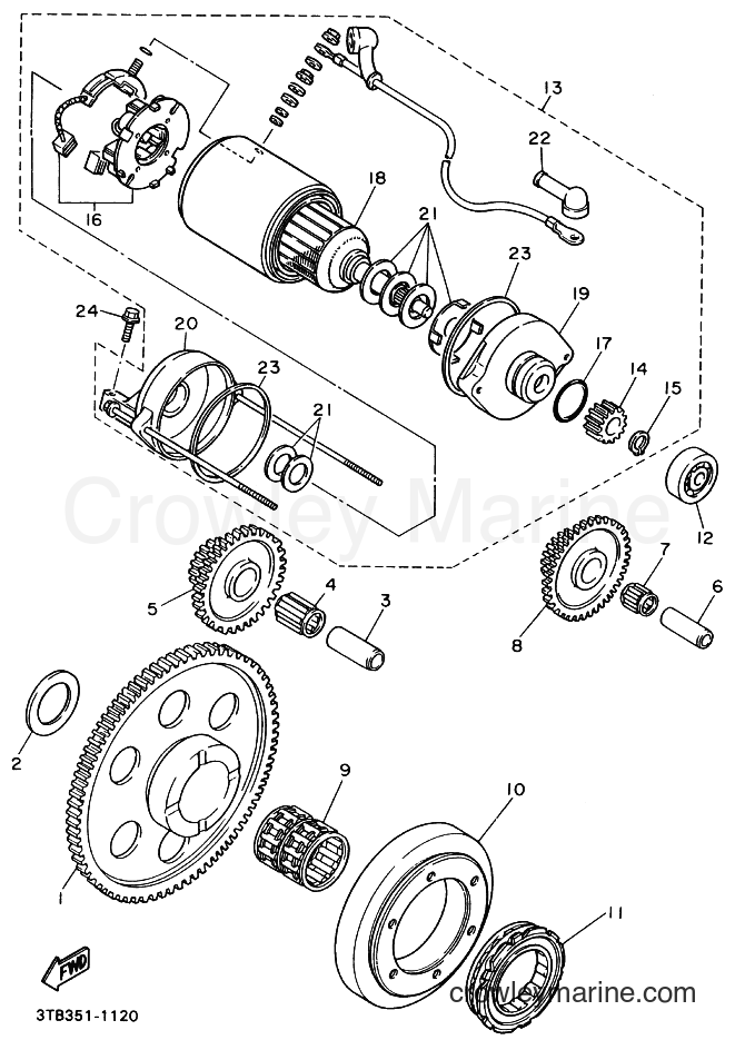 1994 Dirt Bike XT600E - XT600E (3TB9) [999] - STARTER CLUTCH
